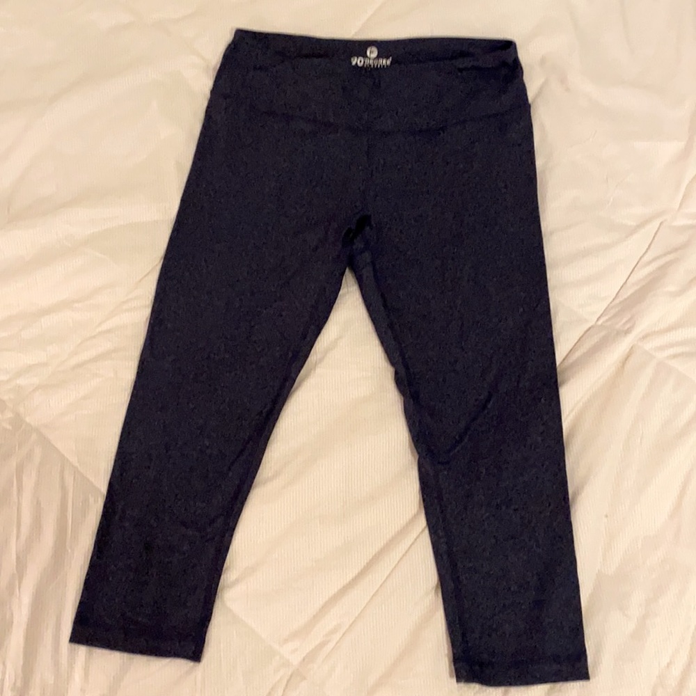 90 Degree By Reflex Capri Legging Size L Navy Heathered